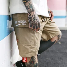 April MOMO мужские летние шорты тренировочные мужские повседневные модные облегающие хип-хоп рубашки-карго уличная одежда