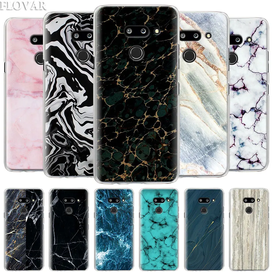 

New Marble Pattern Printing Phone Cases for LG G6 G7 Plus G8 ThinQ V40 V50 ThinQ Q6 Q7 Q8 Hard PC Case Coque