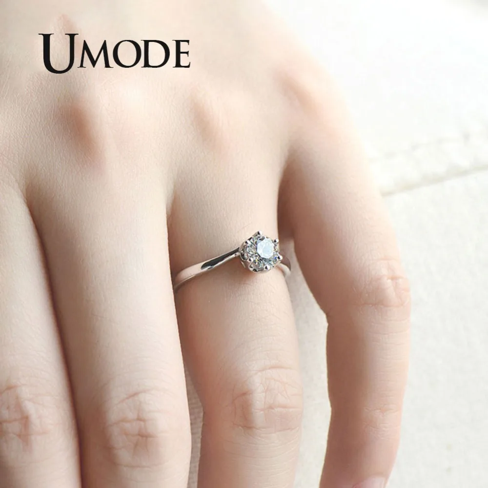UMODE обручальные кольца 925 пробы серебряные кольца с кубическим цирконием для женщин изогнутые волнистые обручальные ювелирные изделия bague femme ULR0701