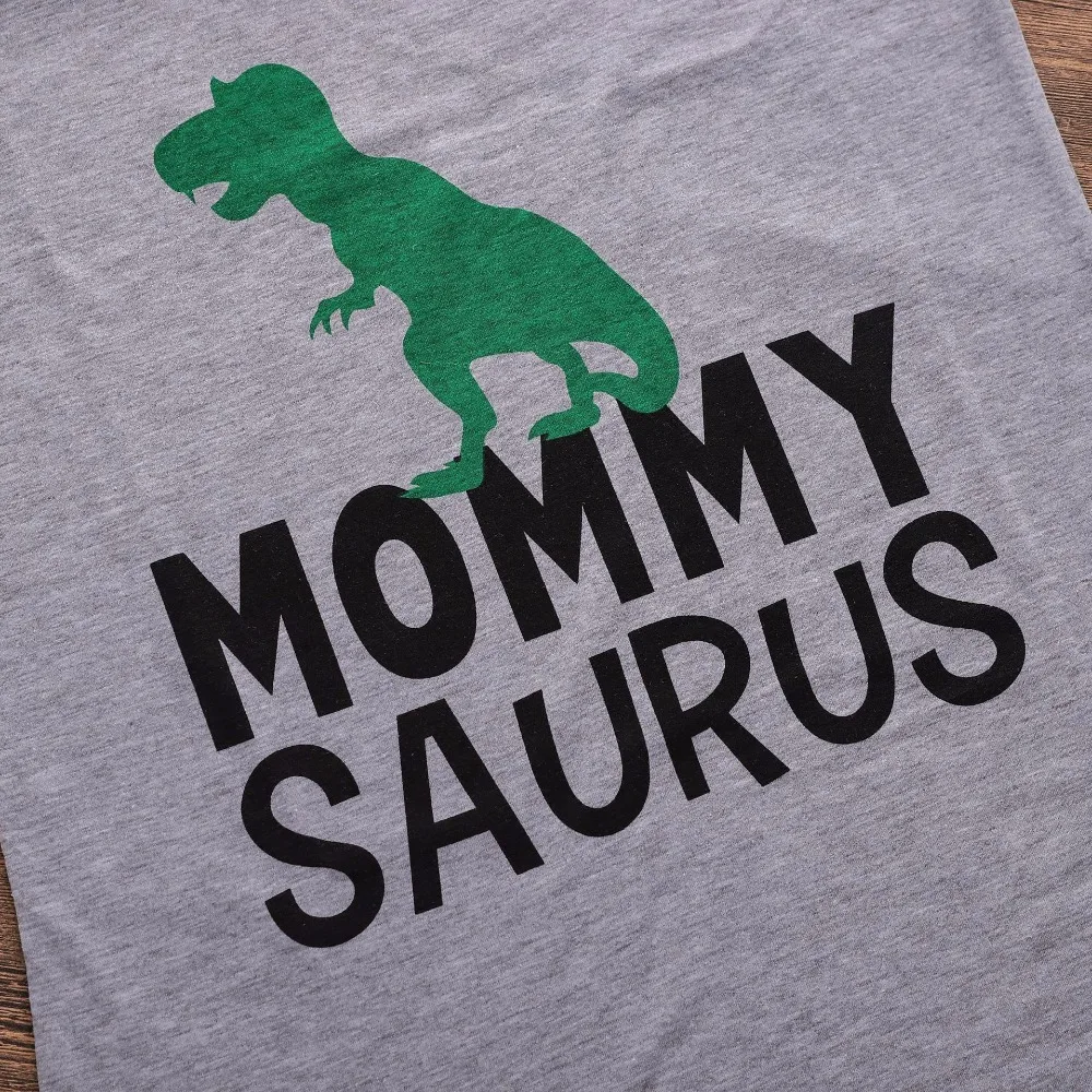 Семейная футболка рубашка с динозаврами из мультфильма летняя футболка с короткими рукавами для малышей Детская футболка с надписью «папа мама»
