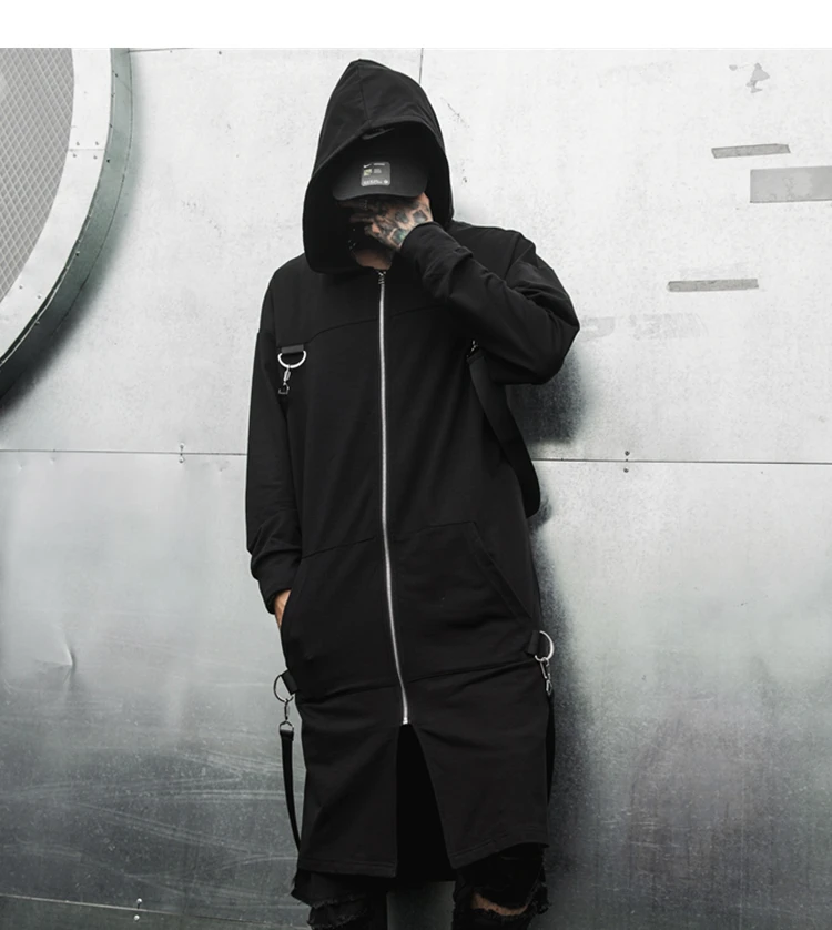 

Trench Coat Men Classic Zip Mens Long Coat Mens Clothing Long Jackets & Coats Hoody US Size