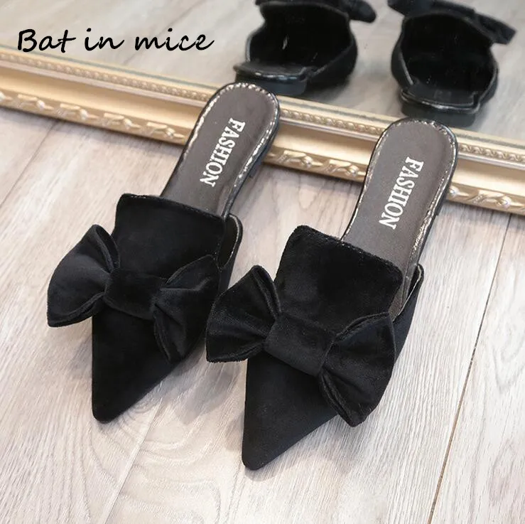 

casual women shoes casual Slip-On flats women shoes New Flock Pointed Toe Butterfly-knot Ballet dancing shoes Mujer zapatos W138