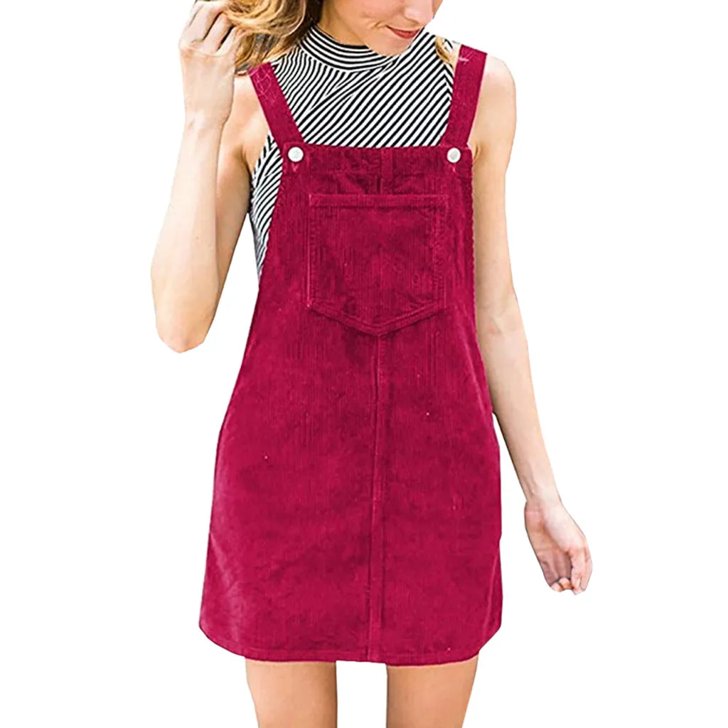 

Casual Ladies Straight Solid Square Collar Sleeveless Pocket Daily Loose Summer Clothes For Women Mini Dress Jurken Vestidos