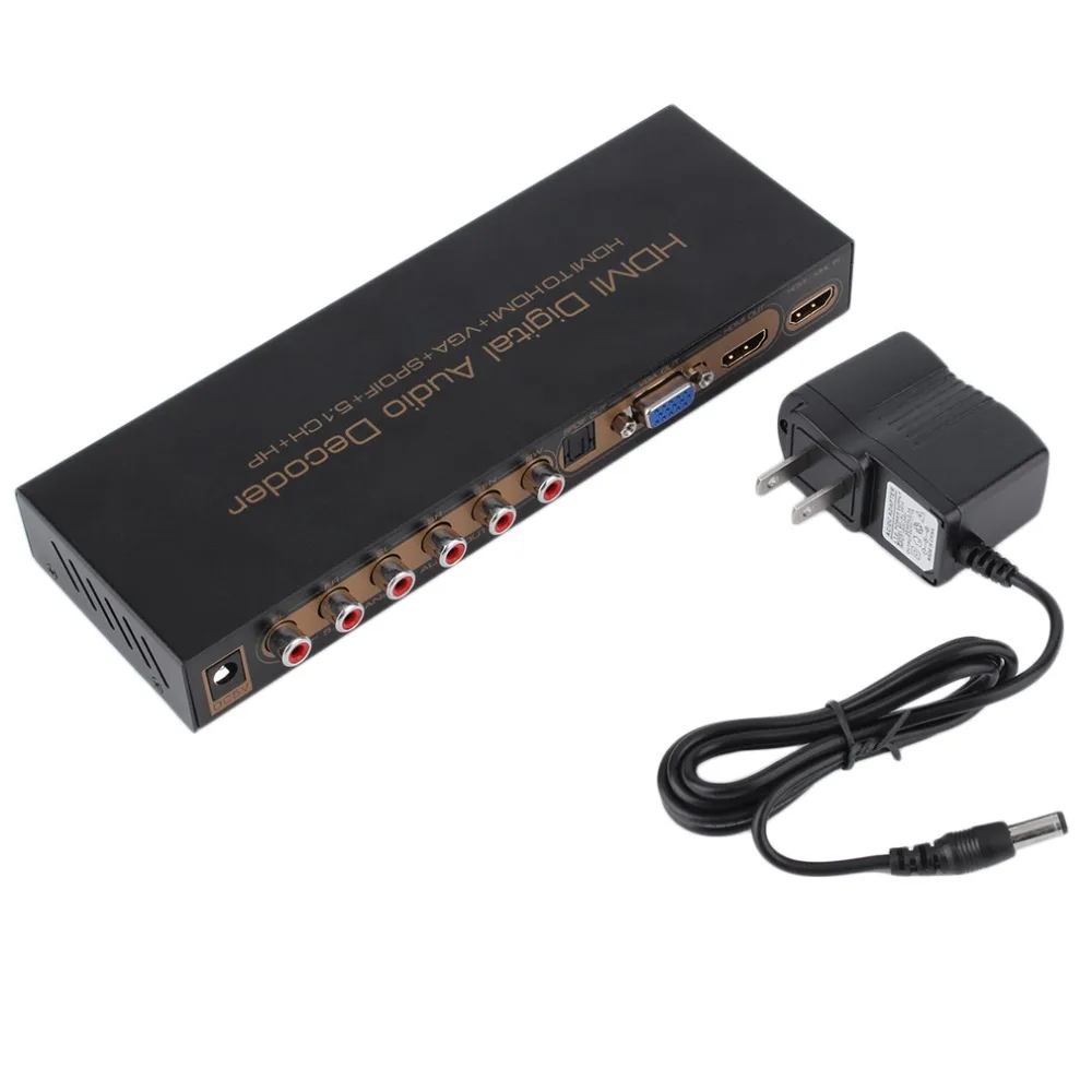 

Universal 1080P HDMI Digital Audio Decoder HDMI TO HDMI VGA SPDIF 5.1CH RCA Digital Multi-channel Audio Decoders US Plug