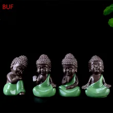 4 шт./компл. малая статуя Будды фигурка монаха татхагата Индии Йога Мандала Статуя Скульптуры аксессуары для украшения дома украшения