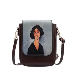 Женская Ретро-сумка-мессенджер в форме лоскута с рисунком кота дикая сумка на плечо телефон монета сумка маленький японский стиль женские