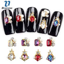 Blueness 10 шт./лот 3D цветок ювелирные изделия Дизайн Стразы для украшения для ногтей Маникюр УФ гель металлические гвозди аксессуары