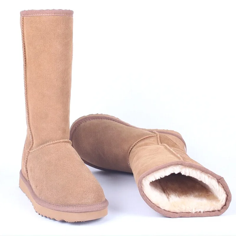 Beste Australi euml; Vrouwen schoenen Winter Mode Lederen enkellaars Voor Vrouw Warm Bont Dame Snowboots Hoge Kwaliteit Vrouwen schoenen