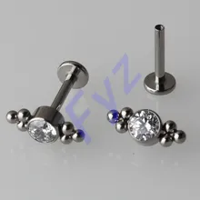 Инкрустация CZ Циркон 16 г лаберт губы Percing с G23 Титан 6 бусины уха трагус хрящи ювелирные изделия для тела