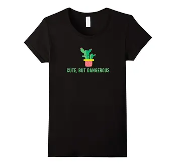 

Cute, But Dangerous Funny Cactus Women's T Shirt Gift for Women 2017 Summer Kawaii Unicorn Brand Printed Tee Shirt