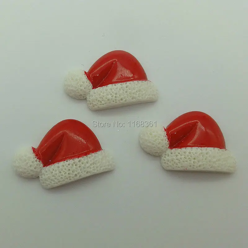 1pcs/lot resin flatback middle red hat 31mm Cabochons Scrapbooking Hair Bow Center DIY Christmas decration C106-5