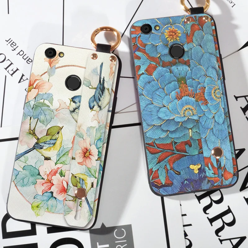 

Wrist Strap Flower Emboss Cases For ZTE Blade A6 Lite Luxury Silicone Cartoon Cloth Cover For ZTE Blade A0622 5.2"