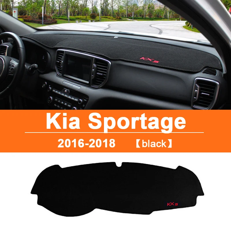 Для Kia Sportage QL LHD чехлы на приборную панель автомобиля Избегайте светильник накладка тент подушка коврик ковры отделка протектор Аксессуары - Название цвета: Black Side