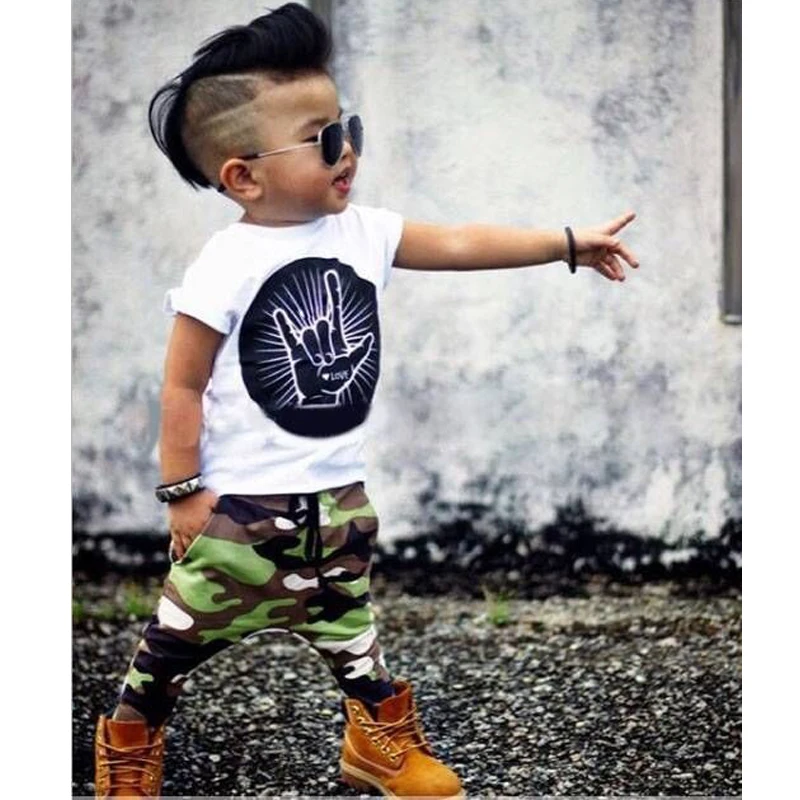 Children-Baby-Clothing-Set-Summer-Baby-Kids-Fashion-Cartoon-Short-Sleeve-T-Shirt-Camouflage-Pants-2pcs