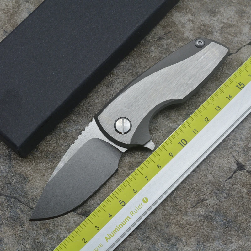 

Fatty Flip Folding Knife D2 Blade + TC4 Titanium Bearing Hunting Survival EDC Tool