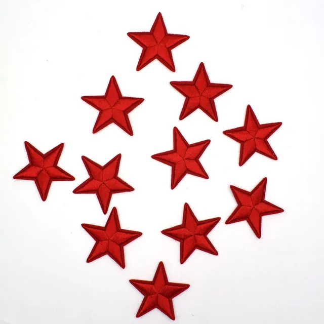 US $2 68 |10Pcs Red Star Patches Military parches Backing Stickers Embroidered Jacket Patch For Clothing Fabric Patchwork Biker Badge -in Patches from
