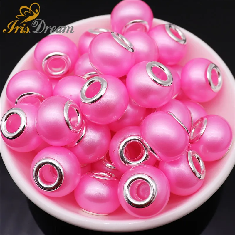 

50Pcs Wholesale Big European Beads for Jewelry Making Snake Chain Necklace Large Hole Beads fit Pandora Charms Bracelet Women