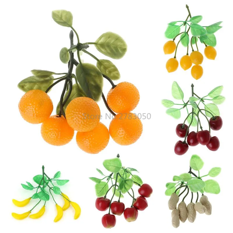 

Plastic Artificial Mini 6 Fake Fruits Vegetable String Model Home Kitchen Party Decorative Teaching Photo Props Child Education