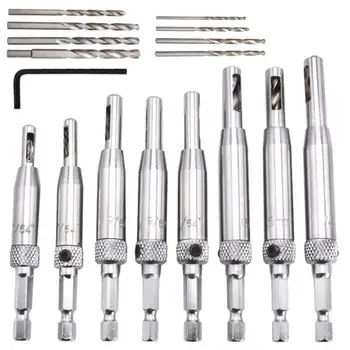 

Woodworking Hinge Drill Hole Opener Drill Bit hexagonal handle Drawer Hole Drill Guide Tools