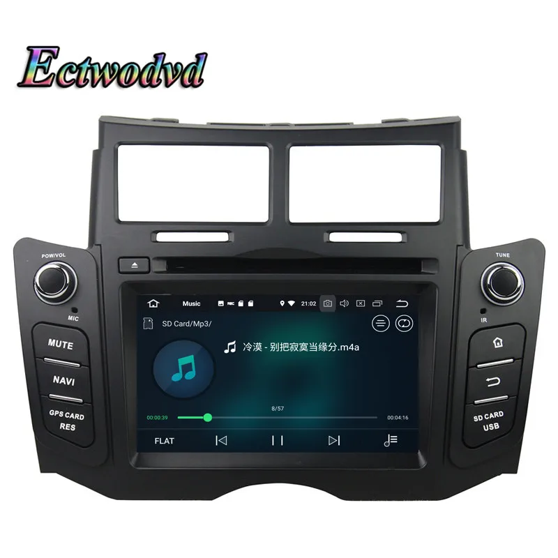 Excellent Ectwodvd Octa Core 4G RAM 64G ROM Android 9.0 Car Multimedia DVD Player GPS HeadUnit For Toyota Yaris 2005 2006 2007 2008-2011 5