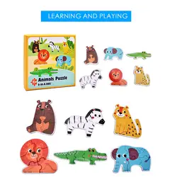 6 в 1 обучение маленьких детей головоломки игрушки животные лес 3D бумажные головоломки для детей Детские игрушки для младенцев доска для