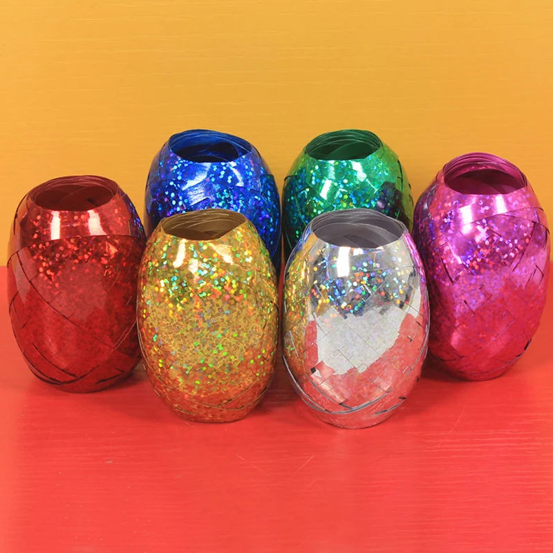 

6 pcs/set 10M length laser ribbon for balloon wedding birthday party decoration air ballon assessories event decor supplies