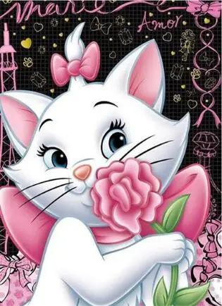5D-DIY-diamond-cartoon-round-diamond-water-diamond-cross-stitch-kit-cat-home-decoration-wall-stickers | Дом и сад