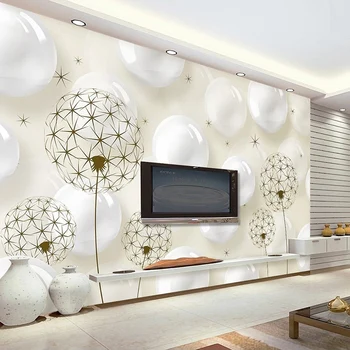 

Modern Simple 3D Stereo Ball Dandelion Photo Mural Wallpaper Living Room TV Sofa Background Wall Papers For Walls 3 D Home Deocr