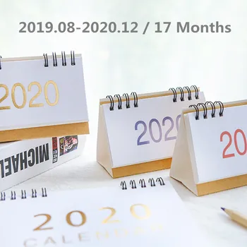 

New 2020 S/M/L Retro Kraft Paper Calendar Simple Desktop Calendar Daily Schedule Planner 2019.08-2020.12