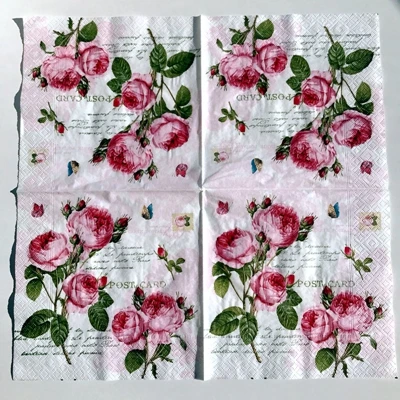 Бумажные салфетки декупаж винтажные Цветочные салфетки Декор Бумага в цветочках салфетка 1 бумага
