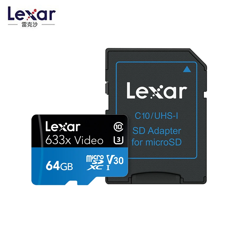 Lexar Original 633x 95 МБ/с./с Micro SD 256 ГБ 512 Гб карты 32 SDHC Class10 64 128 карта памяти Адаптер для Gopro