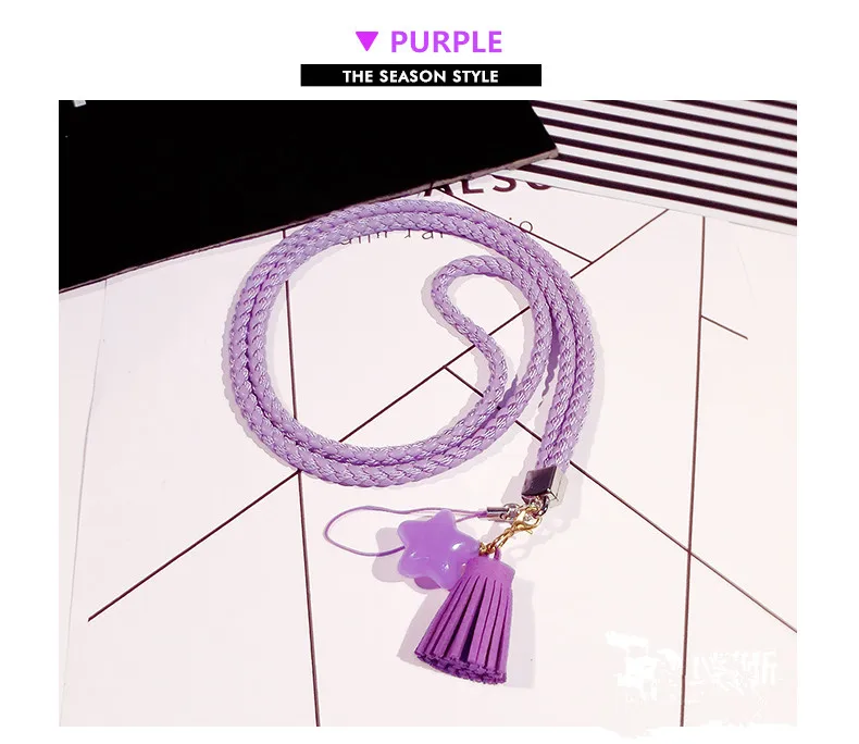 Pu Leather Mobile Phone Straps Star Tassel Smart Phone Key Holder Ring Lanyard Smart Phone Accessory Cord Phone Hand Rope,Other