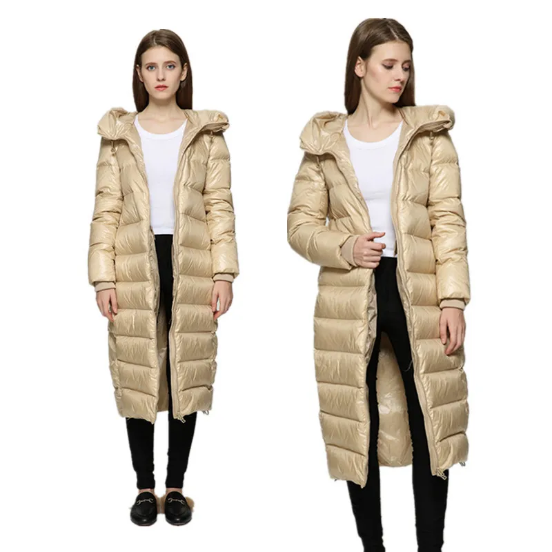 Новое зимнее женское пальто женская теплая одежда Европейский женский пуховик Верхняя одежда для беременных пальто белый утиный пух 990