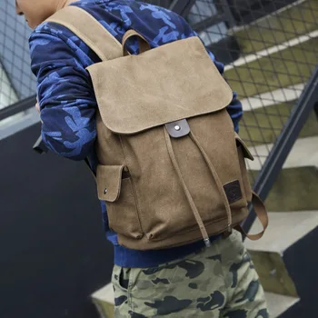

121417 newhotstacy man canvas backpack student school backpack