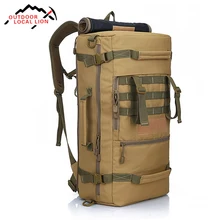 LEÓN LOCALES al aire libre Táctico Militar Mochila Alpinismo mochila 50L Gran Capacidad Duradera Para Viajar Senderismo Camping