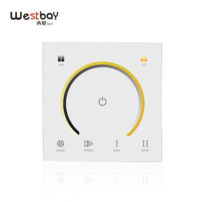 

Westbay Touch Panel Dimmer Switch Color Temperature Controller Adjustable Brightness Dimmer LED Light Switch Touch Wall Switch