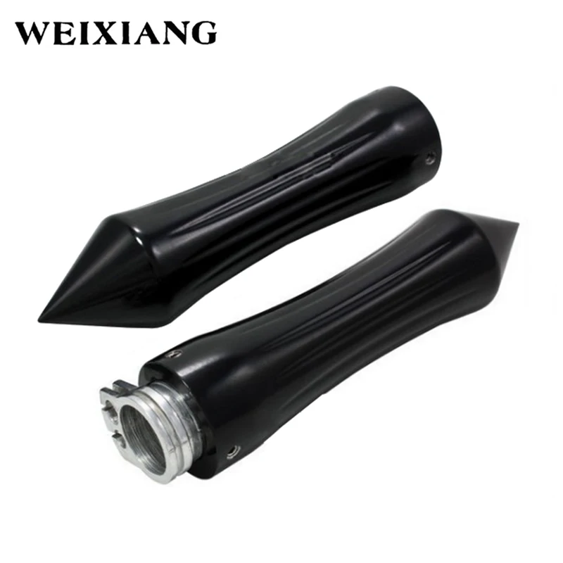 7822mmHandlebarGripsMotorcycleBlackChromeAluminumBulletHand