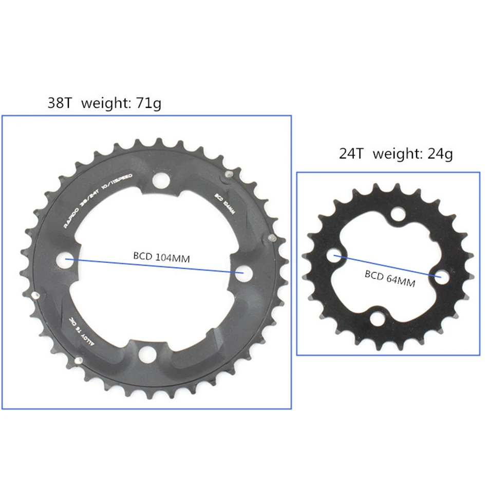 Fahrrad курбеко 2 geschwindigkeit 38 T 24 T platte 104BCD MTB Fahrrad курбеко Aluminiu MTB курбеко велосипед Zubehor 170 мм 172,5 мм 175 мм