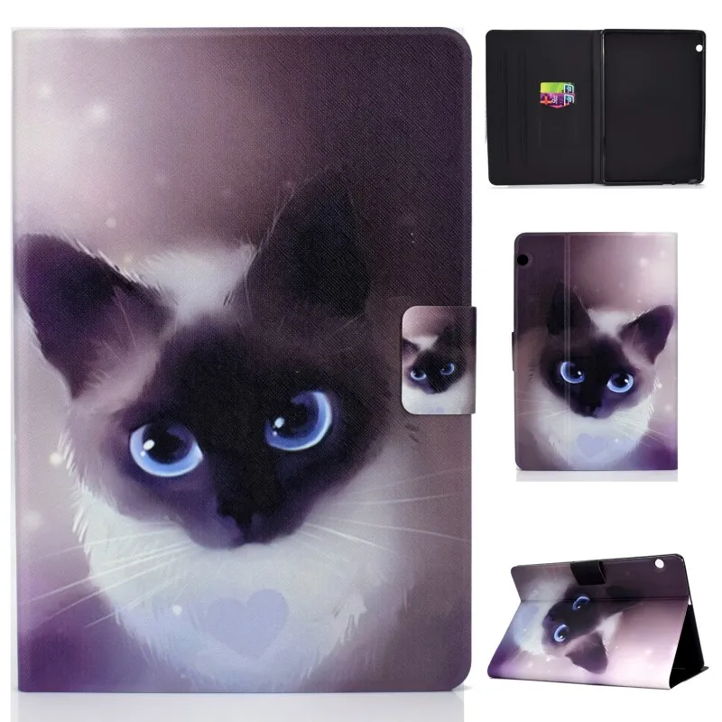 Чехол для samsung Galaxy Tab S5e 10,5 SM-T720 SM-T725 T720 T725 принципиально, сшитая встык, из натуральной кожи животных противоударный чехол для samsung Tab S5e - Цвет: cat case