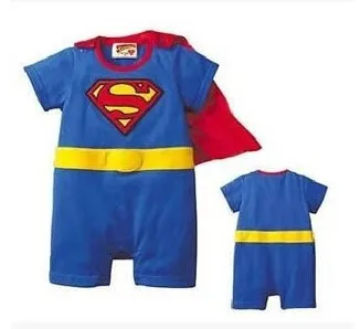 Популярный детский комбинезон, необычный Супермен комбинезон, детская одежда для костюмированной вечеринки с короткими рукавами для малышей