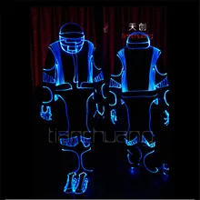 TC-105 RGB colorful mens robot costumes led party wear Programmable Full color suit LED ballroom costumes stage dance led cloth