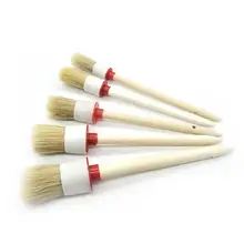 6 шт прочная щетина круглая головка Автомойка Щетка автоматическая щетка для чистки ручка из плотной древесины многофункциональная щетка для ухода за автомобилем