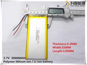 

best battery brand Free shipping 3.7 V lithium polymer battery 3000 mah ultra-thin high-capacity DIY tablet 4255120
