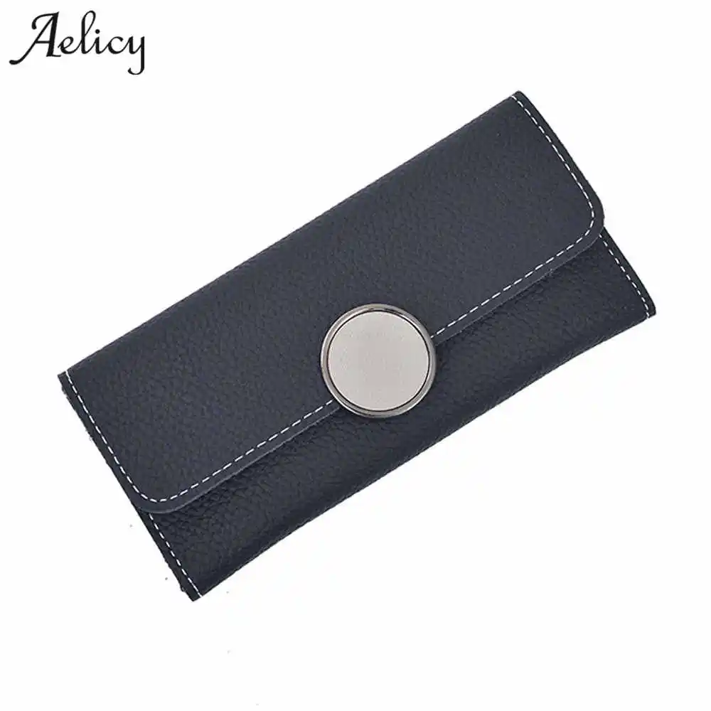 

Aelicy Fashion Elegant Women Long Leather Wallet Portable Multifunction Solid Color Purse Hot Female Change Purse Lady Clutch