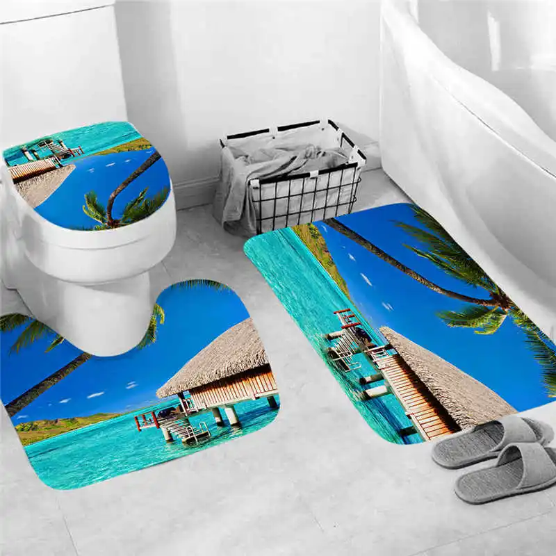 3 шт. нескользящий коврик для ванной с рыбьей чешуей, коврик для ванной комнаты, кухонный коврик, коврик для ванной комнаты, коврик для туалета, моющийся Tapete@ 12