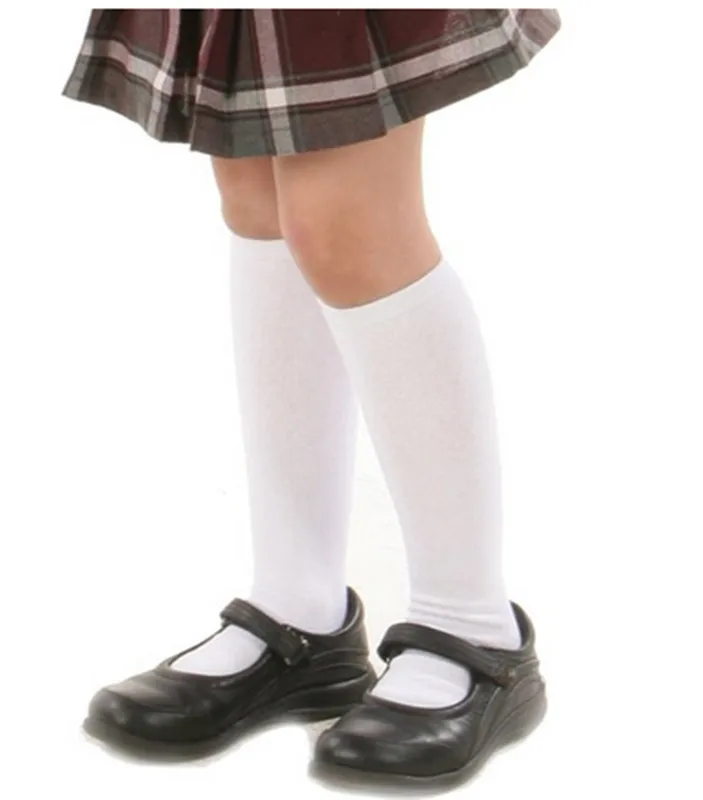 White black gray school uniform cotton children's socks in the