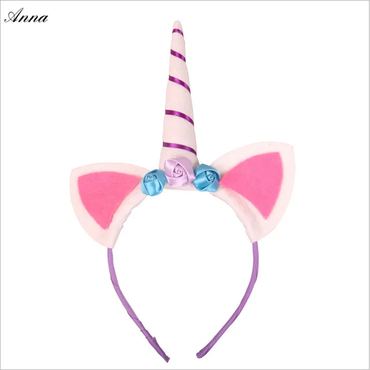 

Fashion Unicorn Horn with Chiffon Unicorn Headband Glitter Hairband Easter Bonus For DIY Hair Decorative Accessoriess For Party