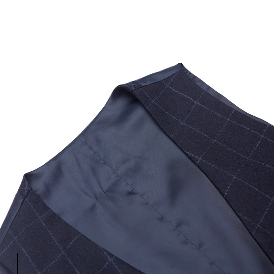 Black Chalecos Para Hombre Men Vest Gilet Uomo Poyester Plaid Double Breasted Mens Vest Suit Waistcoat Men 2018 Hot Sale