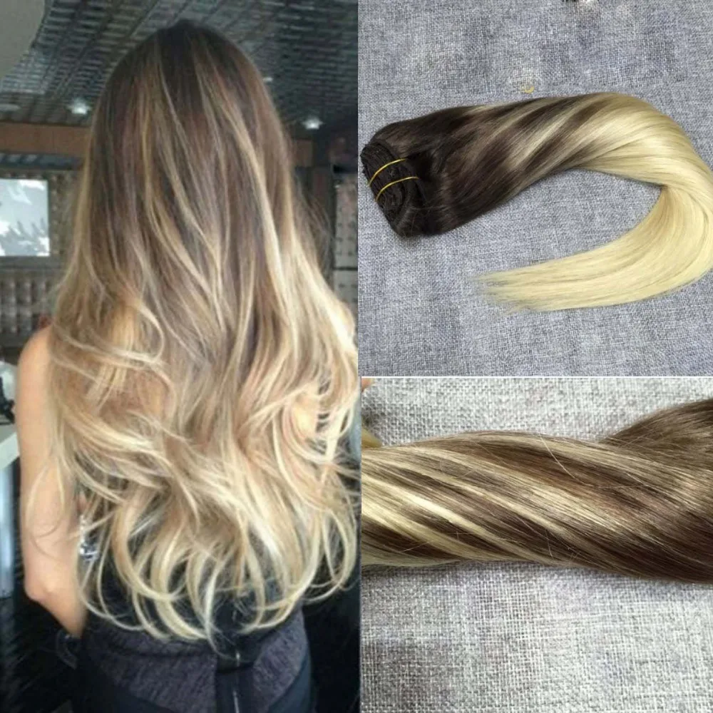 Voller Glanz Remy Ombre Brasilianische Reine Clip In