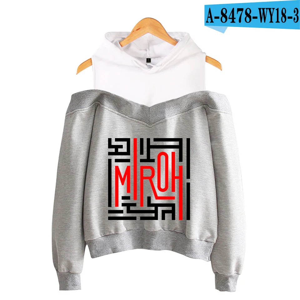 Kpop Straykids дети MIROH альбом женские толстовки с длинным рукавом с открытыми плечами толстовки с капюшоном спортивный костюм Harajuku - Цвет: 018
